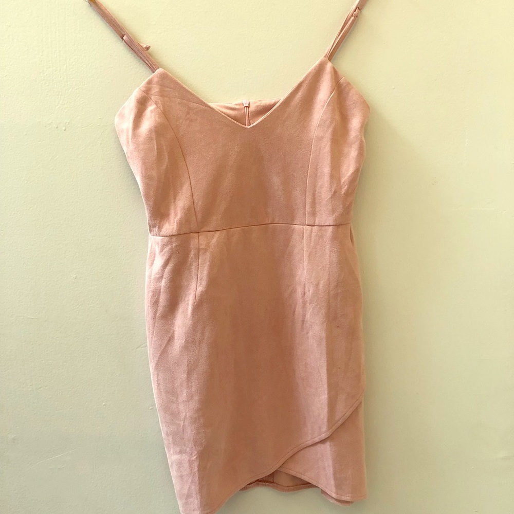 Missguided mini pink suede dress